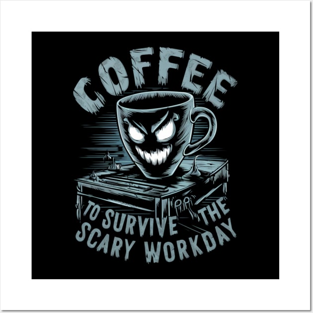 Horror Movie Coffee Halloween Fans Costume Movies Created Wall Art by woormle